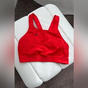 Adidas Red Supportive Sports Bra with Wide Straps
